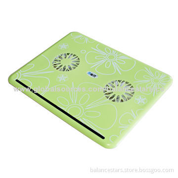 Colorful Laptop Cooling Pad/Cooler Pads, Fashionable Ultra-thin and Lightweight, GreenNew